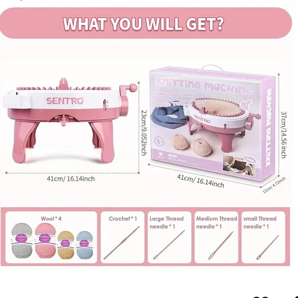 SENTRO Knitting Machine 40 Needles, Smart Weaving Loom Round Knitting Machines - Picture 4 of 7